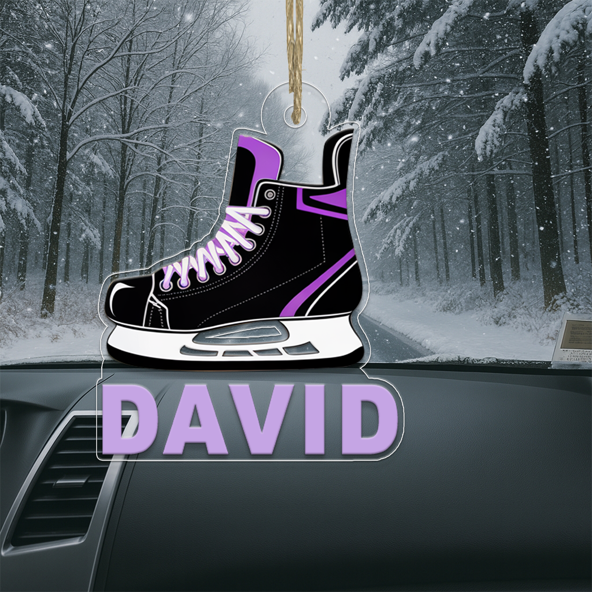 Custom Name Ice Hockey Skates Christmas Ornament Acrylic Ornament Christmas Gift