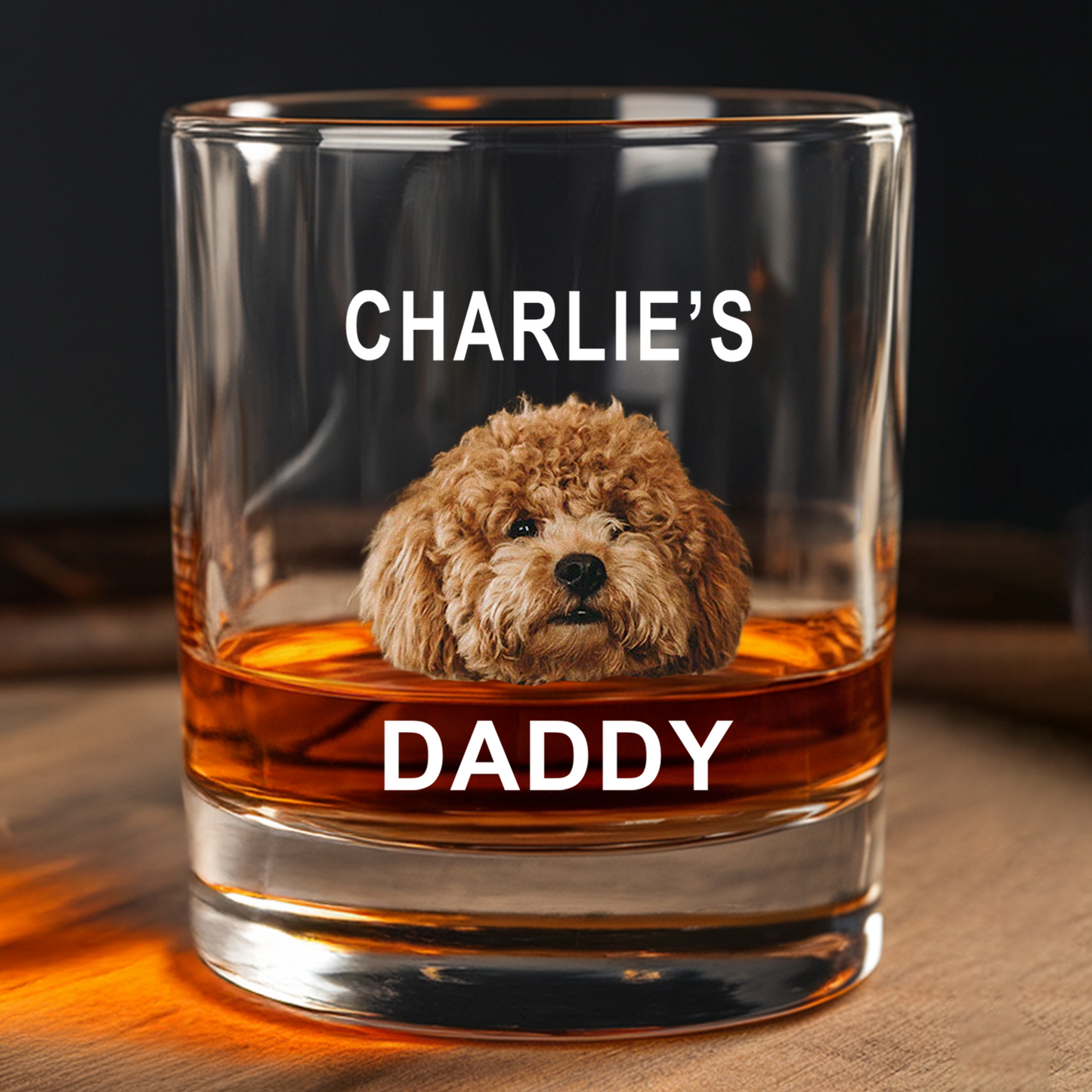 Custom Photo Pet Decanter With Whiskey Glass, Cat Dog Portrait Picture Glass, Dog Dad Gift, Cat Mom Gift TND074