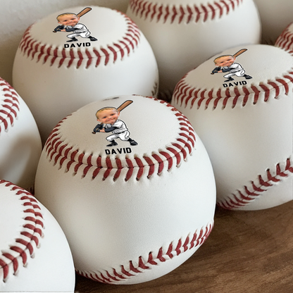 Custom Photo Baseball Gift with Kid's Name | Custom Face Baseball | Funny Gift | Back To School Gift TNBA028