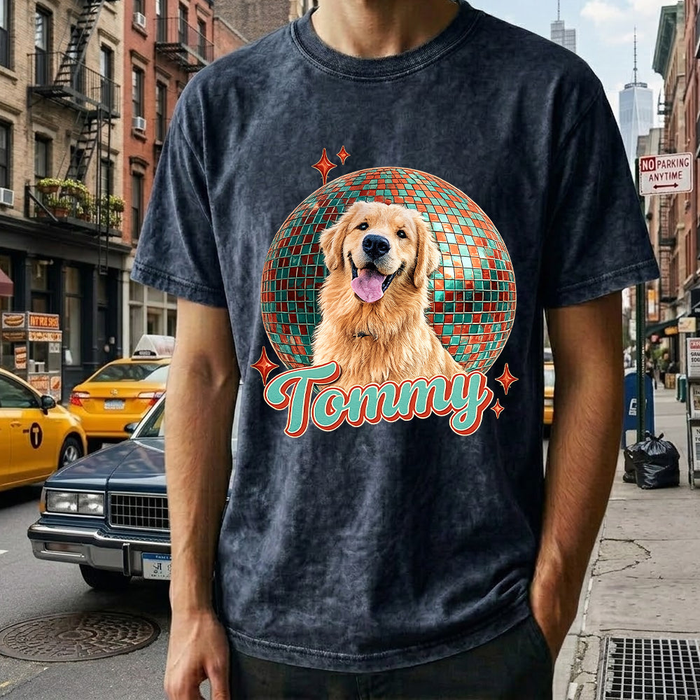 Custom Pet Photo T-Shirt, Dog Lover Unisex Wash Shirt THUC99