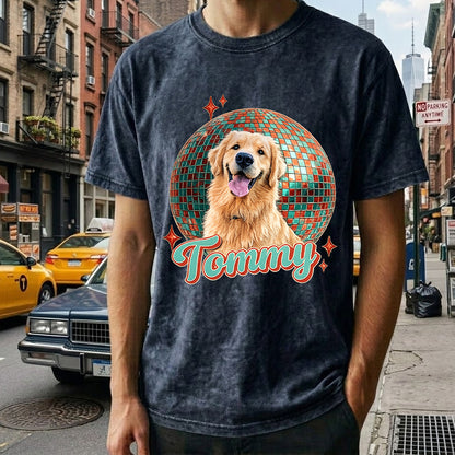 Custom Pet Photo T-Shirt, Dog Lover Unisex Wash Shirt THUC99