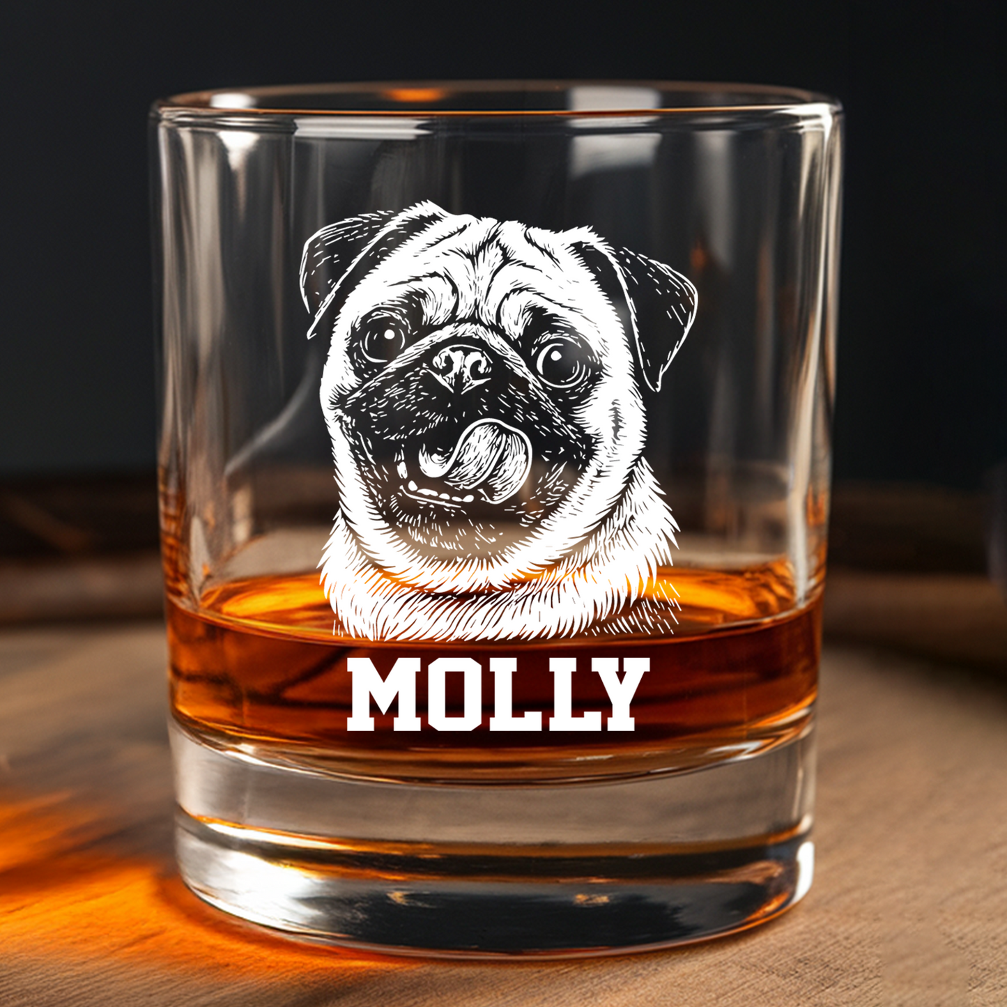 Custom Dog Photo Whiskey Glass And Decanter Set | Personalized Dog Photo Decanter | Gift For Dog Lover | Pet Memorial Gift TNN10