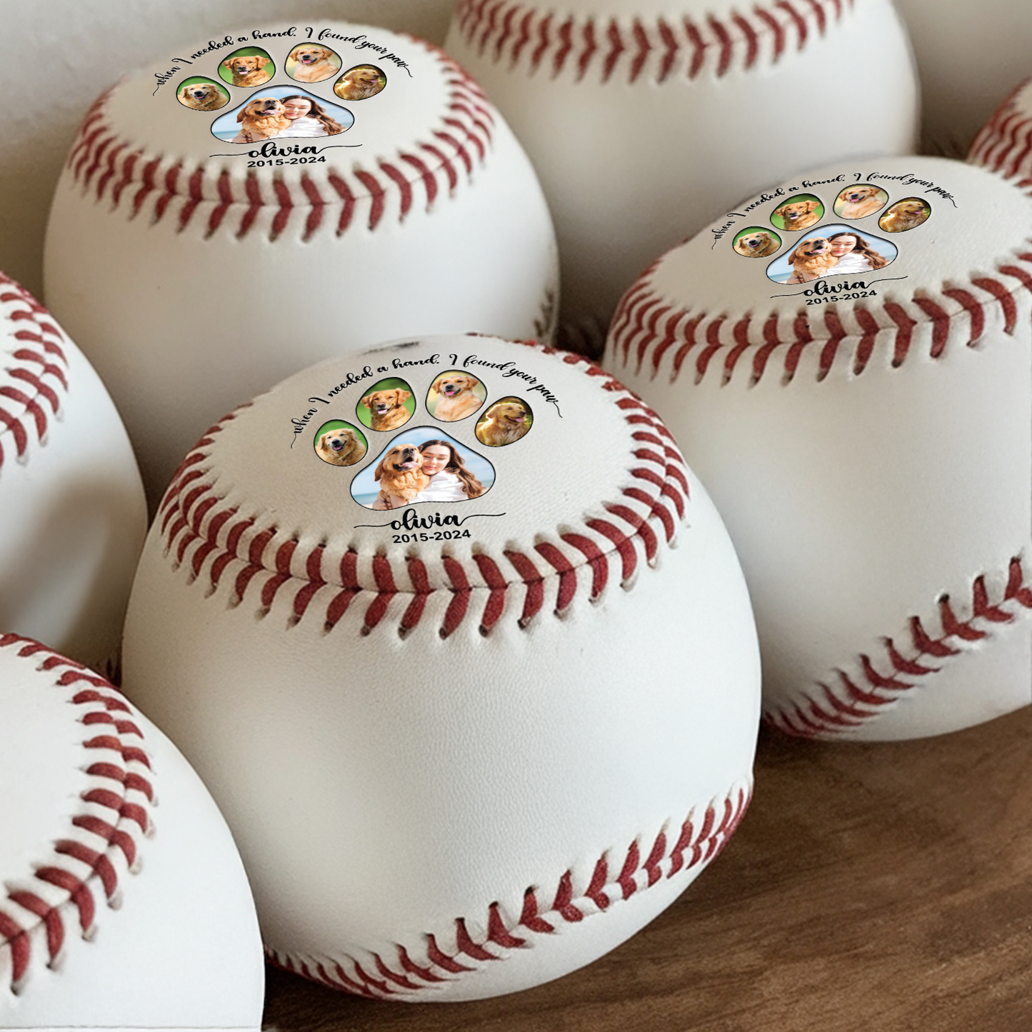 Custom Pet Photo Baseball Gift | Personalized Pet Portraits Baseball | Funny Gift For Pet Lover TNBA022