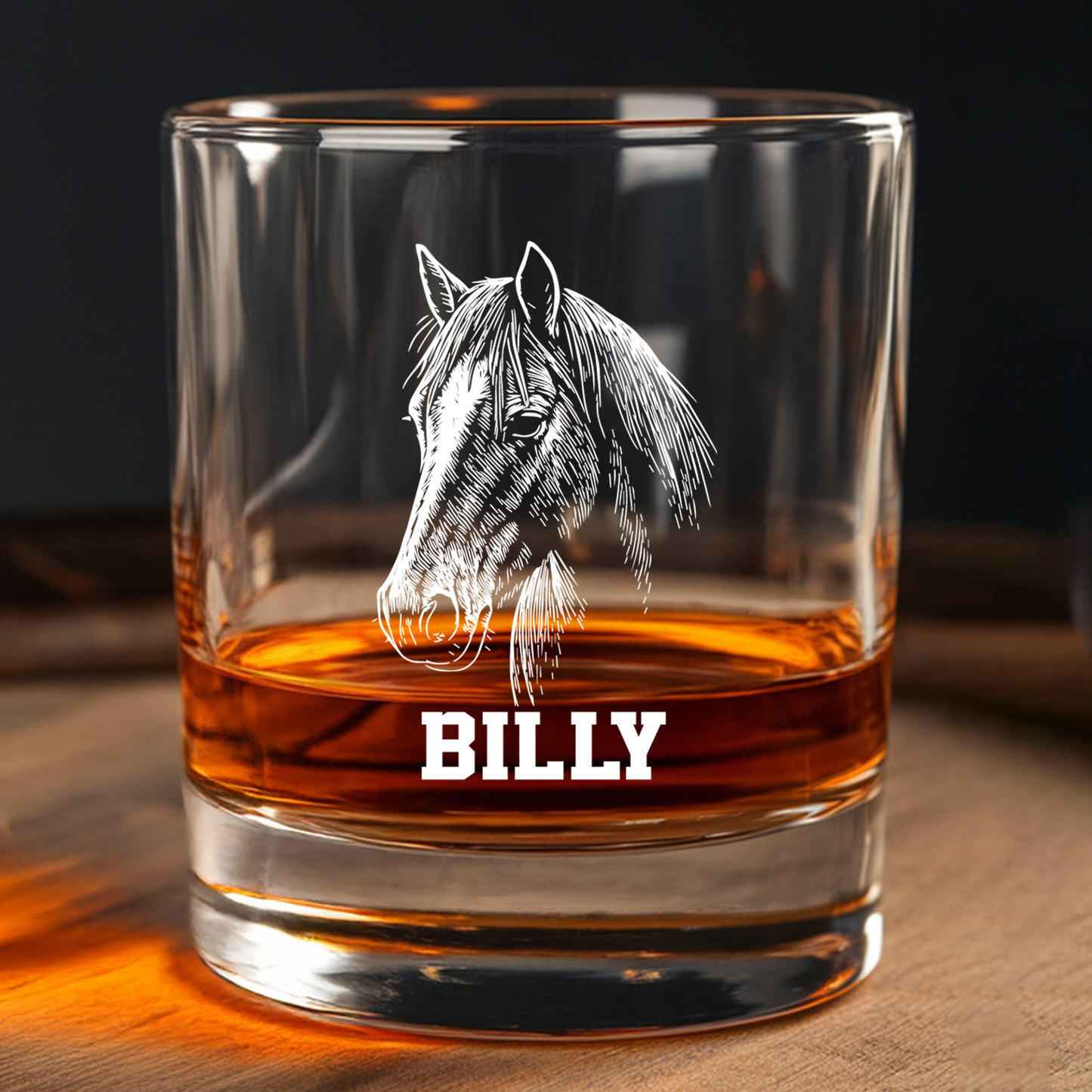 Custom Horse Photo Whiskey Glass And Decanter Set | Personalized Horse Photo Decanter | Gift For Horse Lover | Pet Memorial Gift TNN12