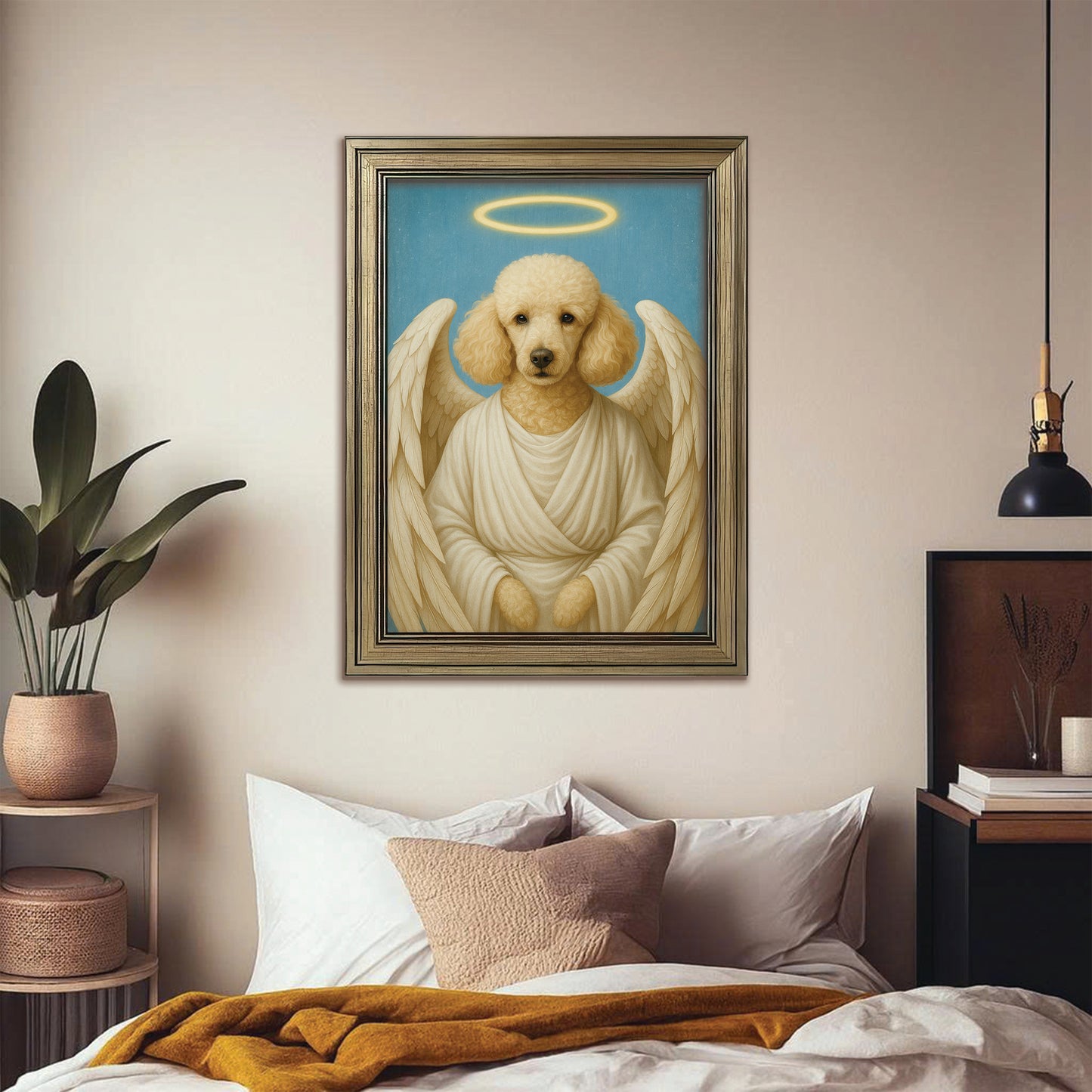 Custom Dog Photo Memorial Canvas Framed Wall Art _ Memorial Gift For Dog