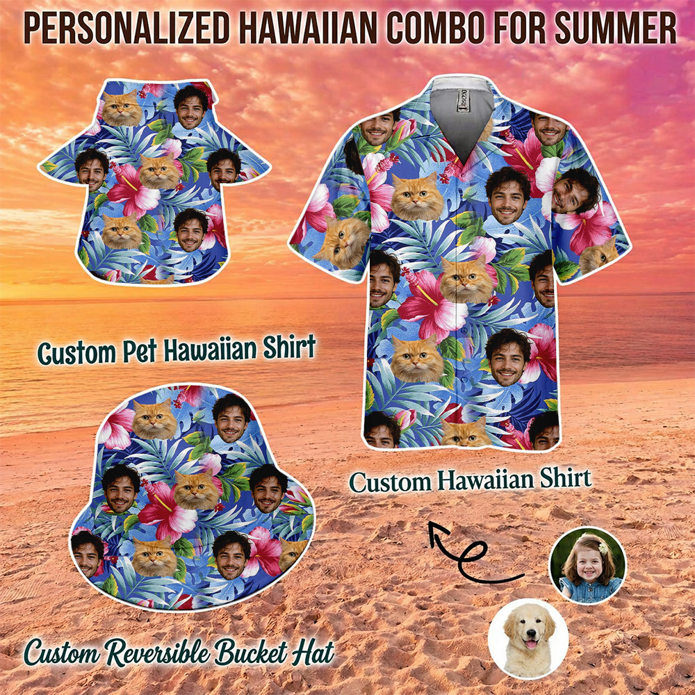 Custom Photo Cat Hawaiian Shirt, Dog & Cat Lover Matching Shirt For Summer Holiday THUC99