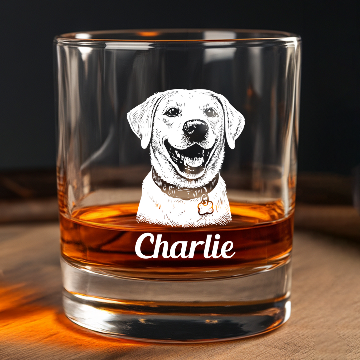 Custom Dog Photo Whiskey Glass And Decanter Set | Personalized Dog Photo Decanter | Gift For Dog Lover | Pet Memorial Gift TNN08