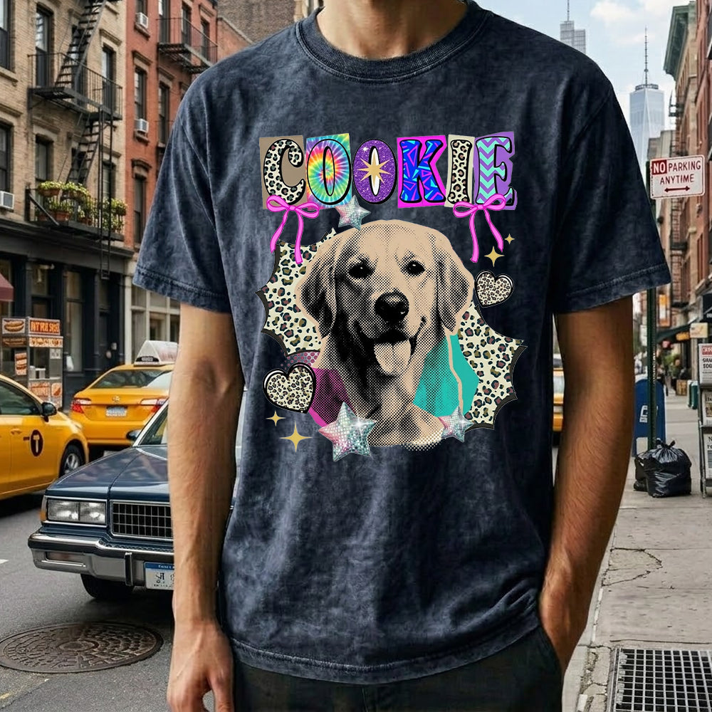 Personalized Photo Dog Unisex T-Shirt, Custom Pet Wash Shirt, Dog Face Tee Gift THUC99