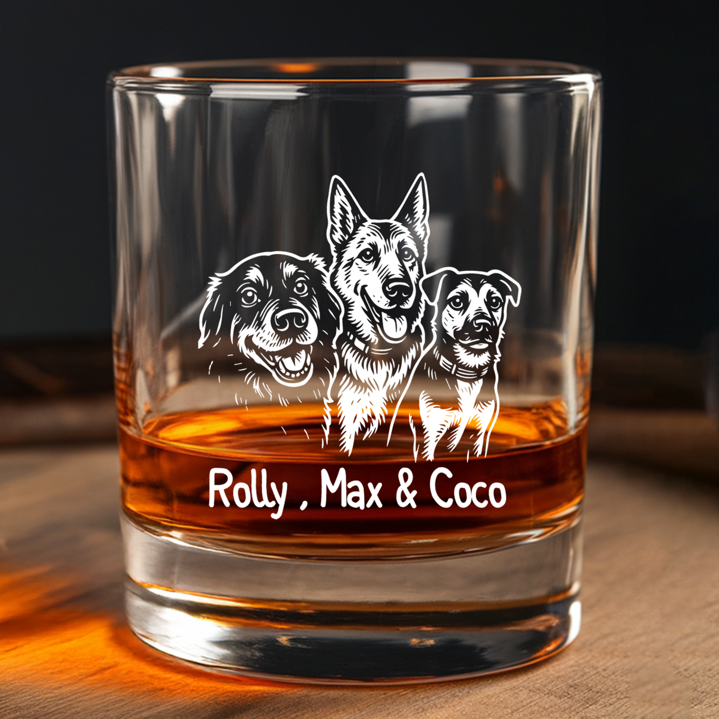 Custom Dog Photo Whiskey Glass And Decanter Set | Personalized Dog Photo Decanter | Gift For Dog Lover | Pet Memorial Gift TNN07