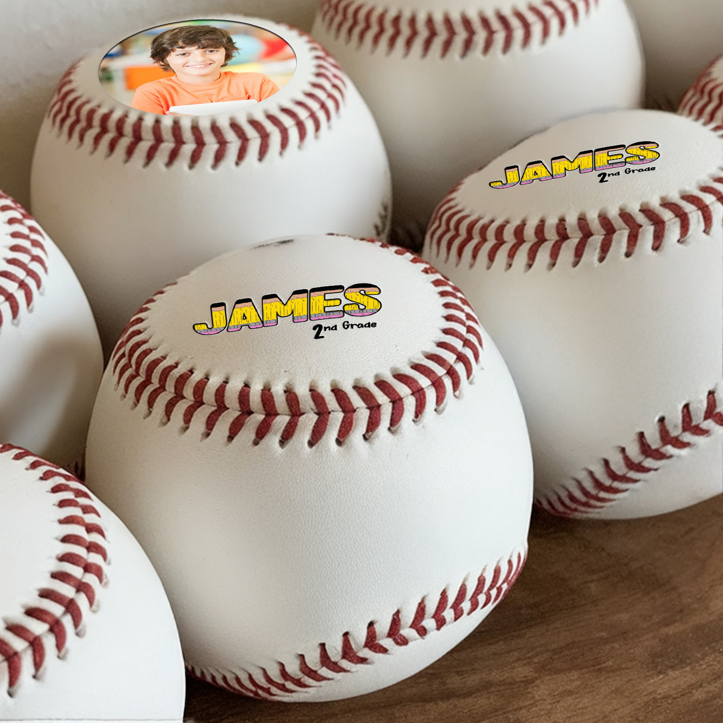 Custom Photo Back to School Kids Baseball | Cute Back to School Baseball | Gift For Kid TNBA027