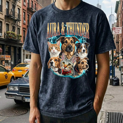 Personalized Dog Photo T-Shirt, Custom Pet Wash Shirt THUC99