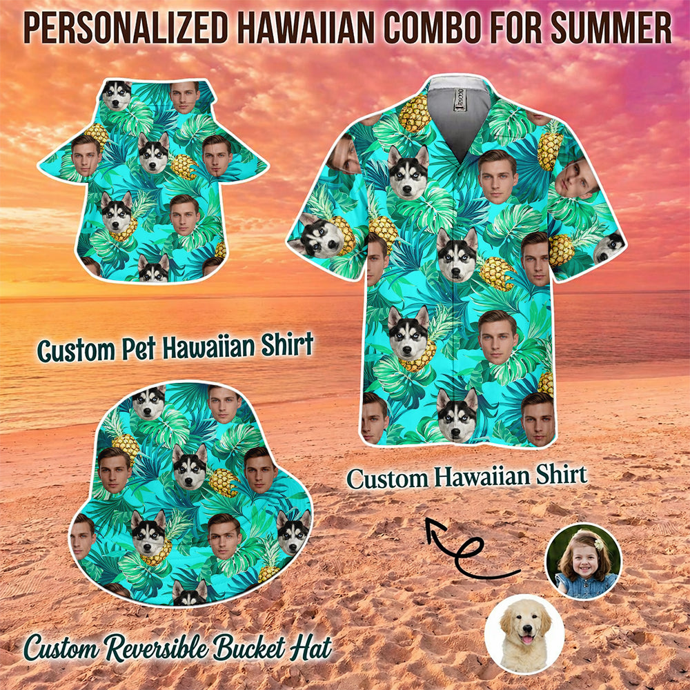 Personalized Pet Hawaiian Shirt, Custom Dog Vacation Shirt, Tropical Family Matching Outfit THUC99