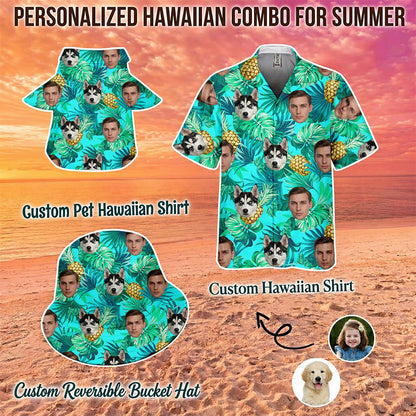 Personalized Pet Hawaiian Shirt, Custom Dog Vacation Shirt, Tropical Family Matching Outfit THUC99