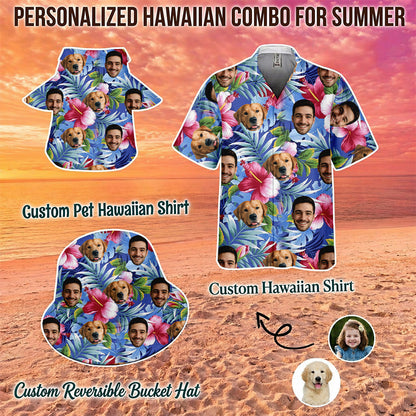 Personalized Dog & Cat Hawaiian Shirt, Custom Pet Summer Shirt, Matching Family Vacation Gift THUC99