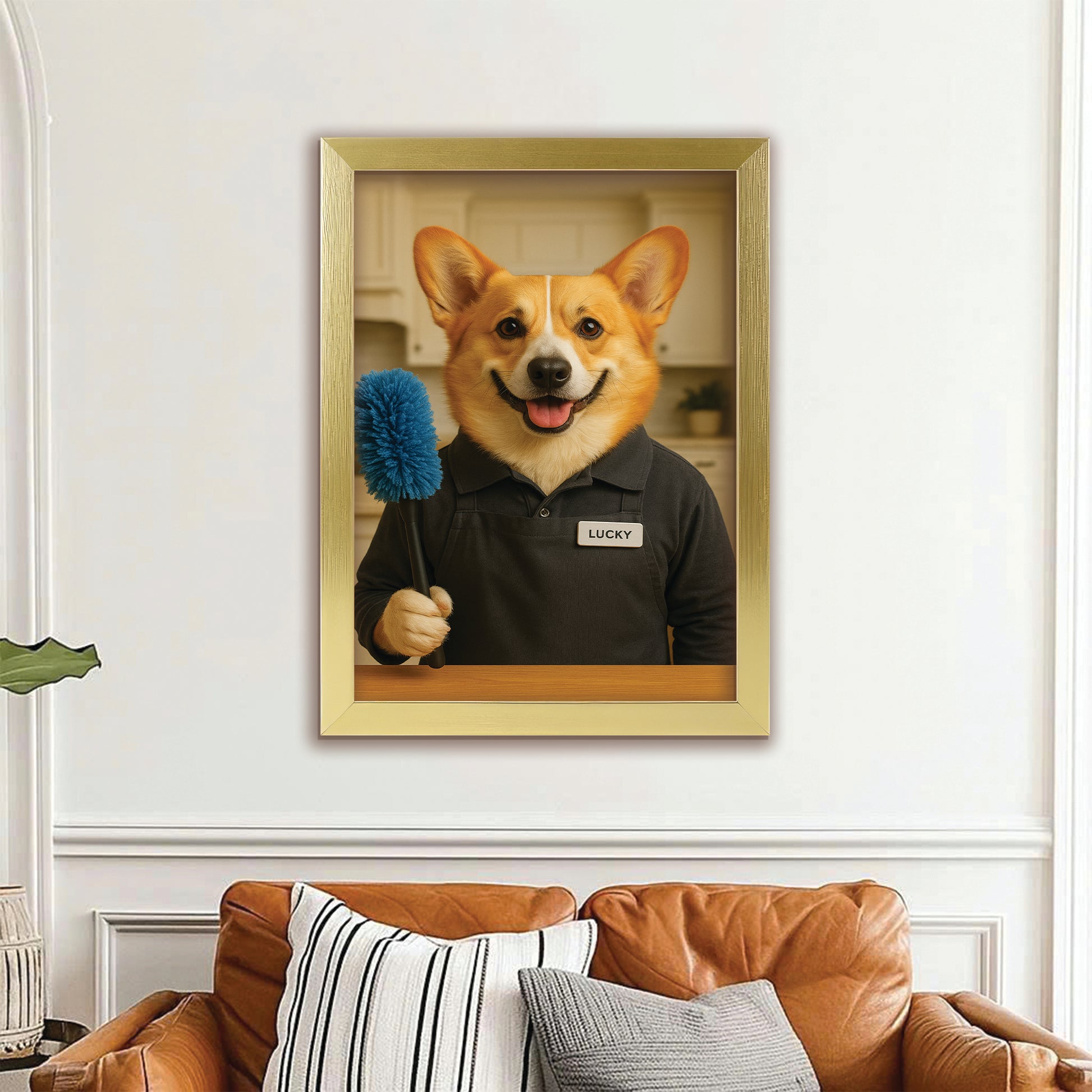 Custom Photo Housekeeper Dog Canvas Framed Wall Art Gift For Dog Lovers