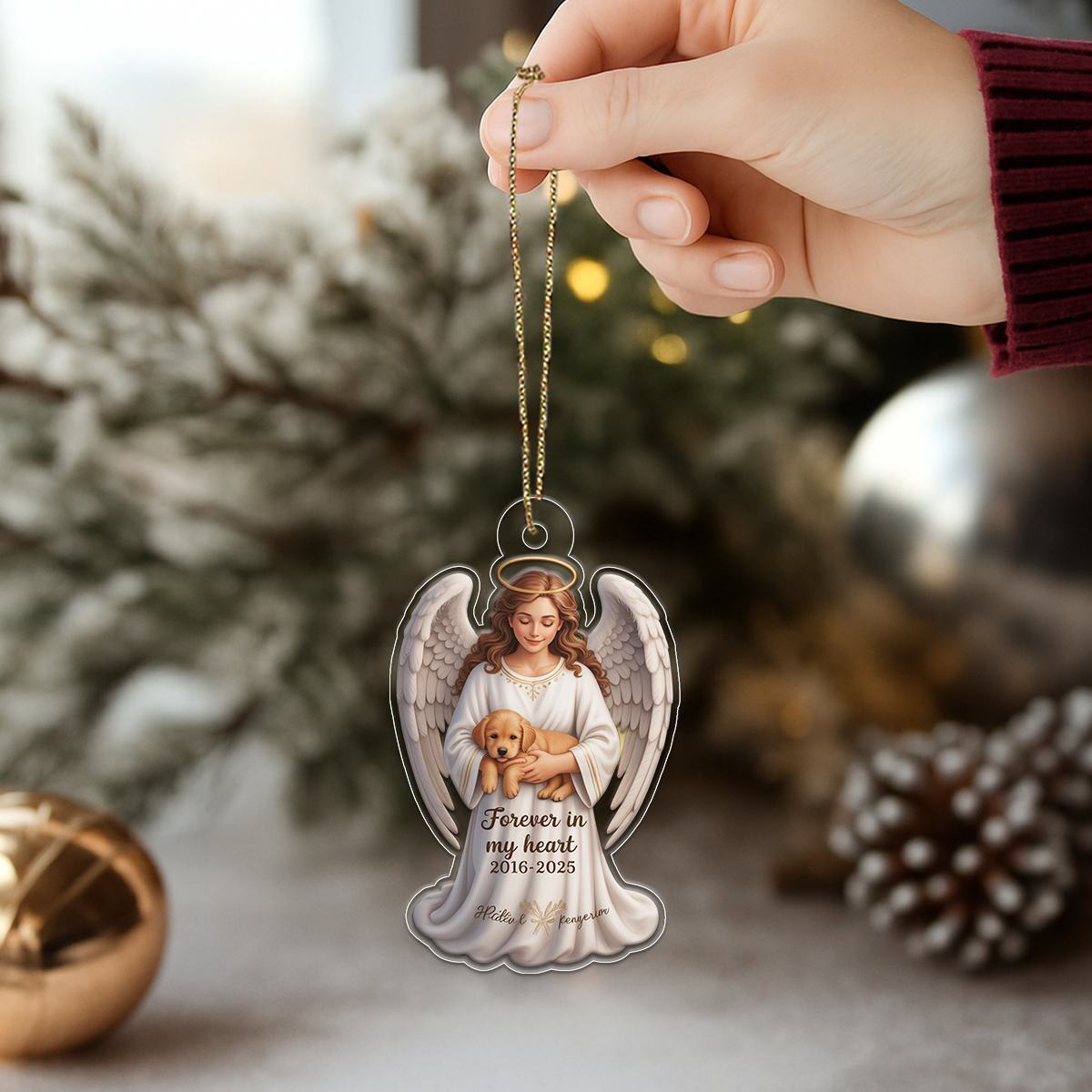 Personalized Pet Christmas Memorial Sympathy Acrylic Ornament Christmas Gift