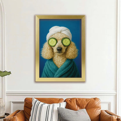Custom Photo Dog Bathroom Style 21 Canvas Framed Wall Art Gift For Dog Lovers