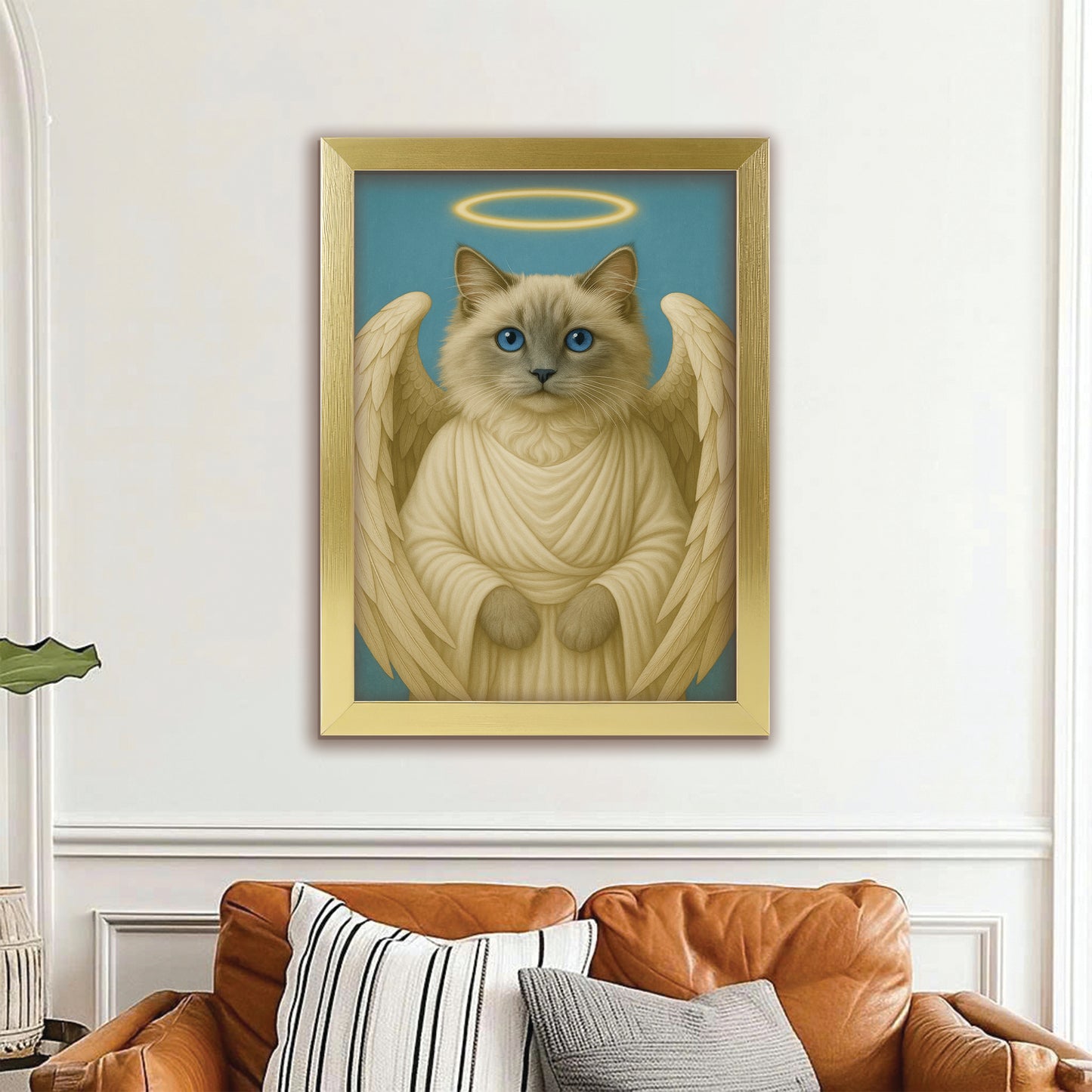 Custom Cat Photo Memorial Canvas Framed Wall Art _ Memorial Gift For Cat