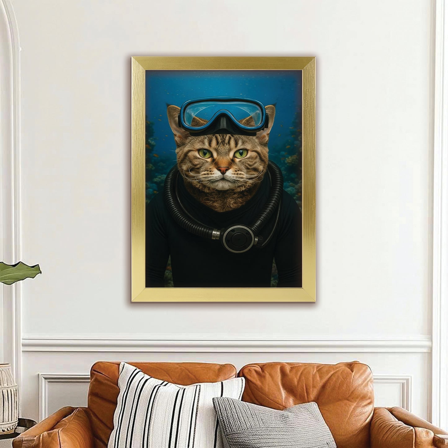 Custom Photo Scuba Diving Cat Gift For Cat Lovers