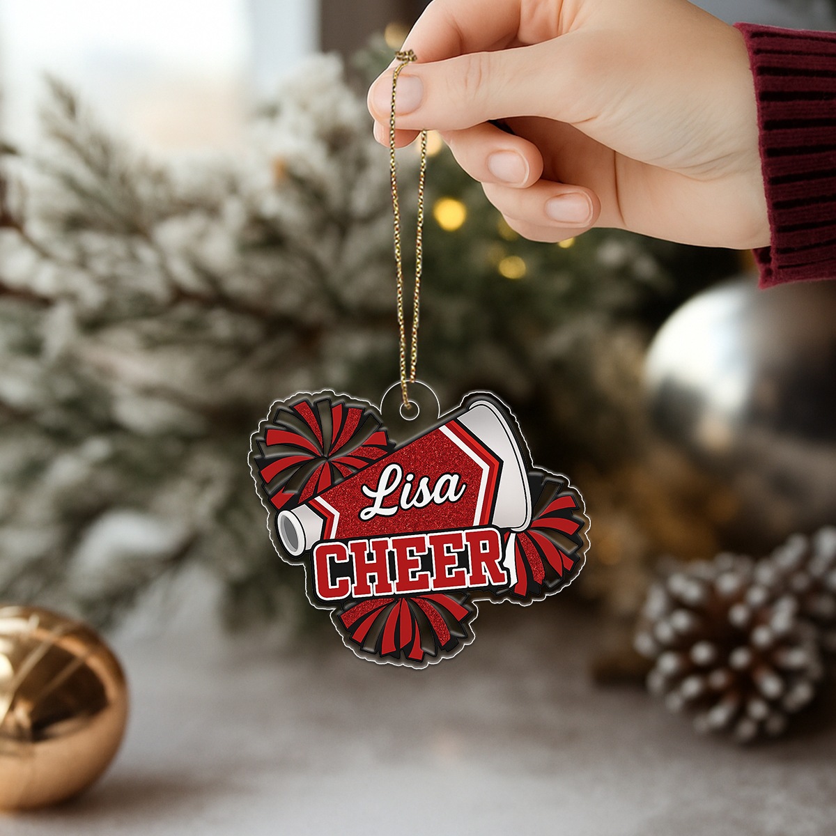 Custom Name Cheerleading Acrylic Ornament Christmas Gift