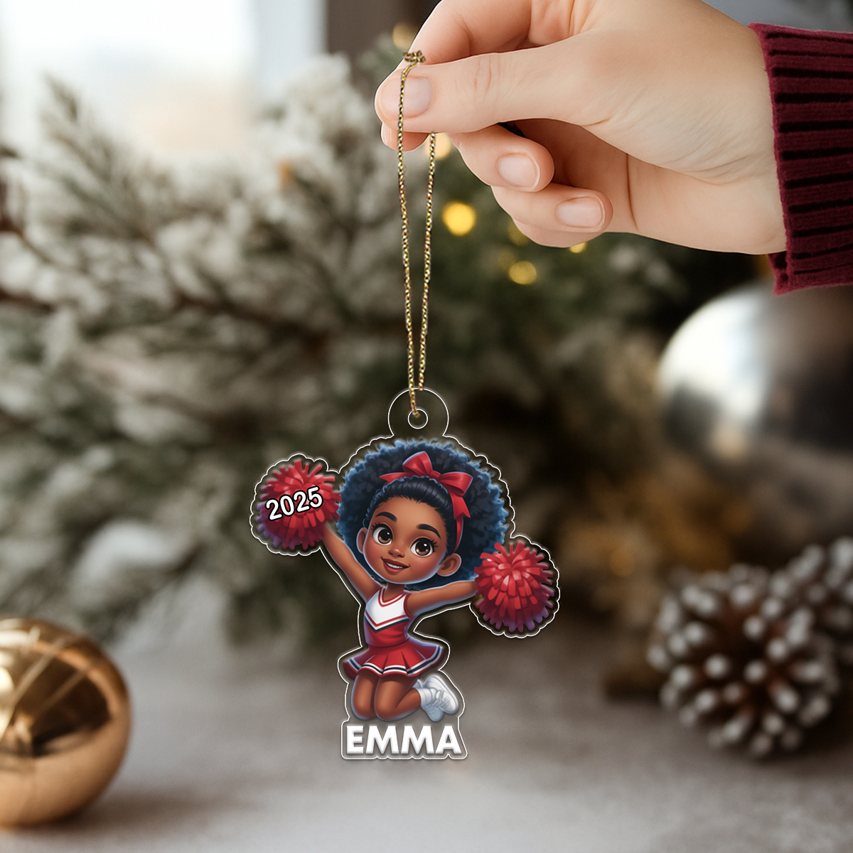 Custom Name Cheerleade Xmas Acrylic Ornament Christmas Gift