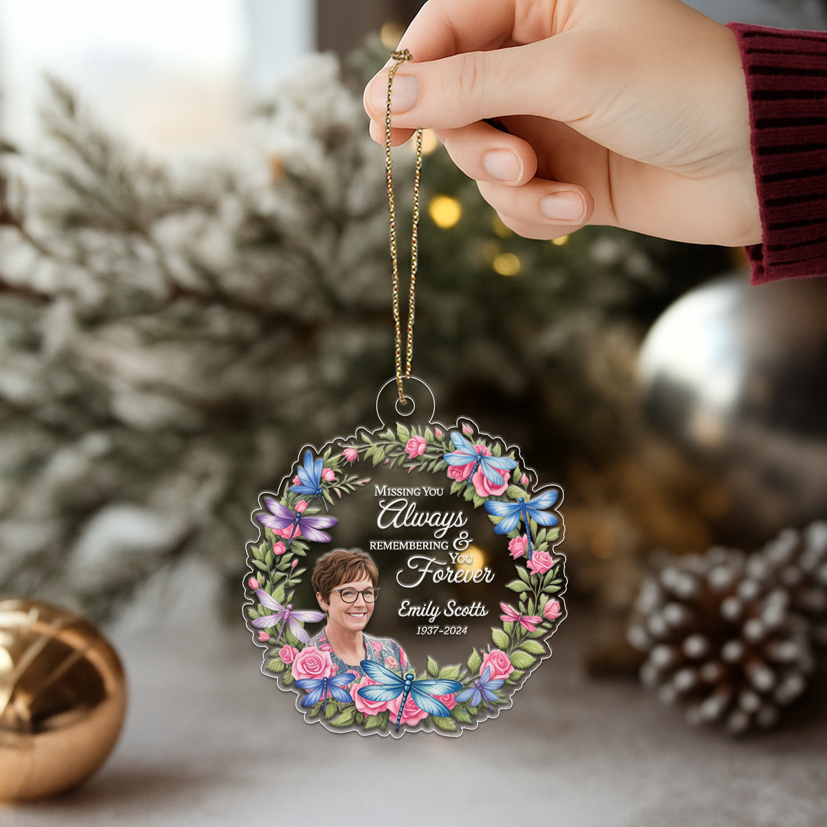 Personalized Missing You Always Remembering You Forever Acrylic Ornament Christmas Gift
