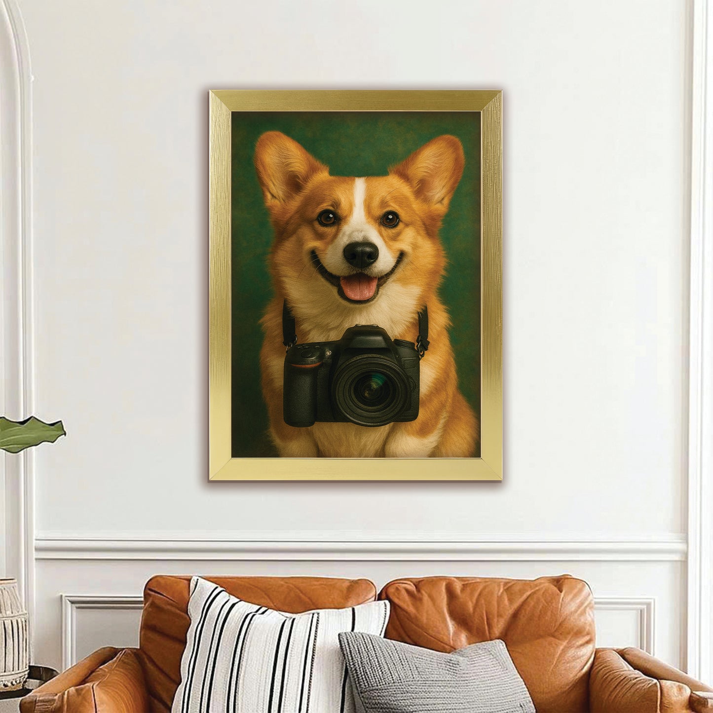 Custom Photo Photographer Dog Canvas Framed Wall Art Gift For Dog Lovers