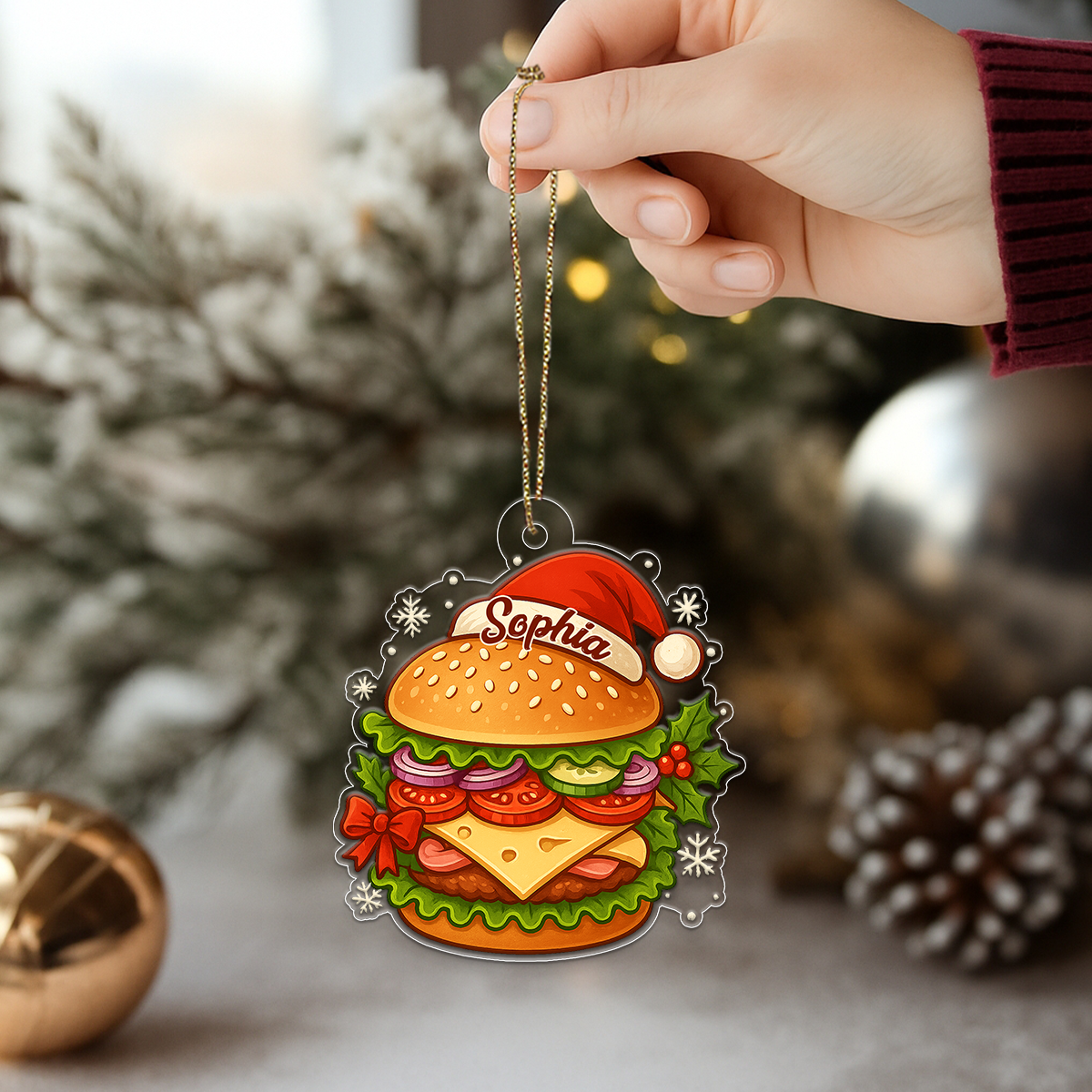 Custom Name Hamburger Christmas