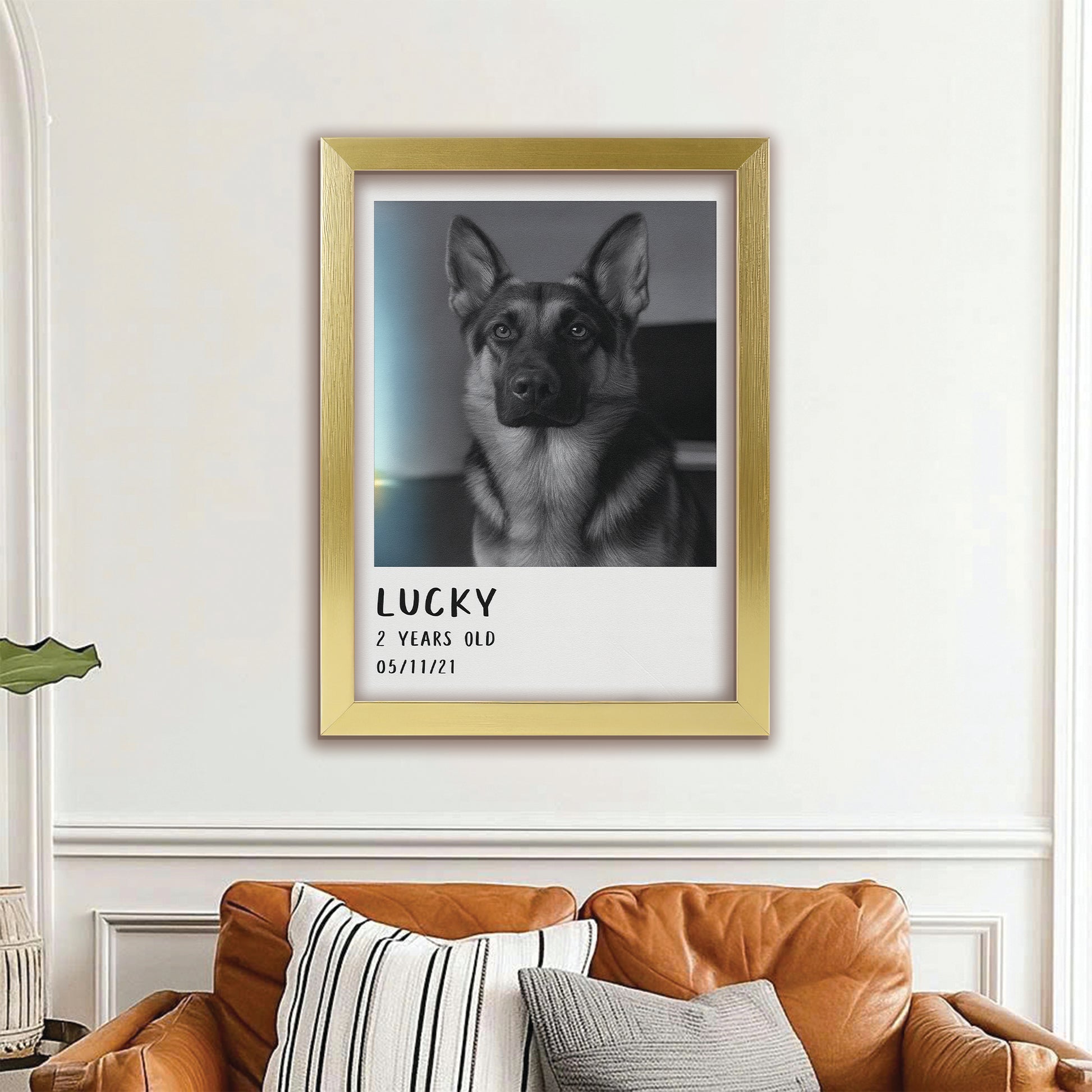 Custom Photo Polaroid Film Canvas Framed Wall Art Gift For Dog Lovers