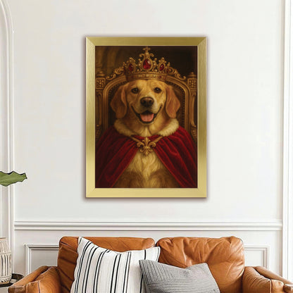 Custom Photo Royal Dog Potrait Canvas Framed Wall Art Gift For Dog Lovers