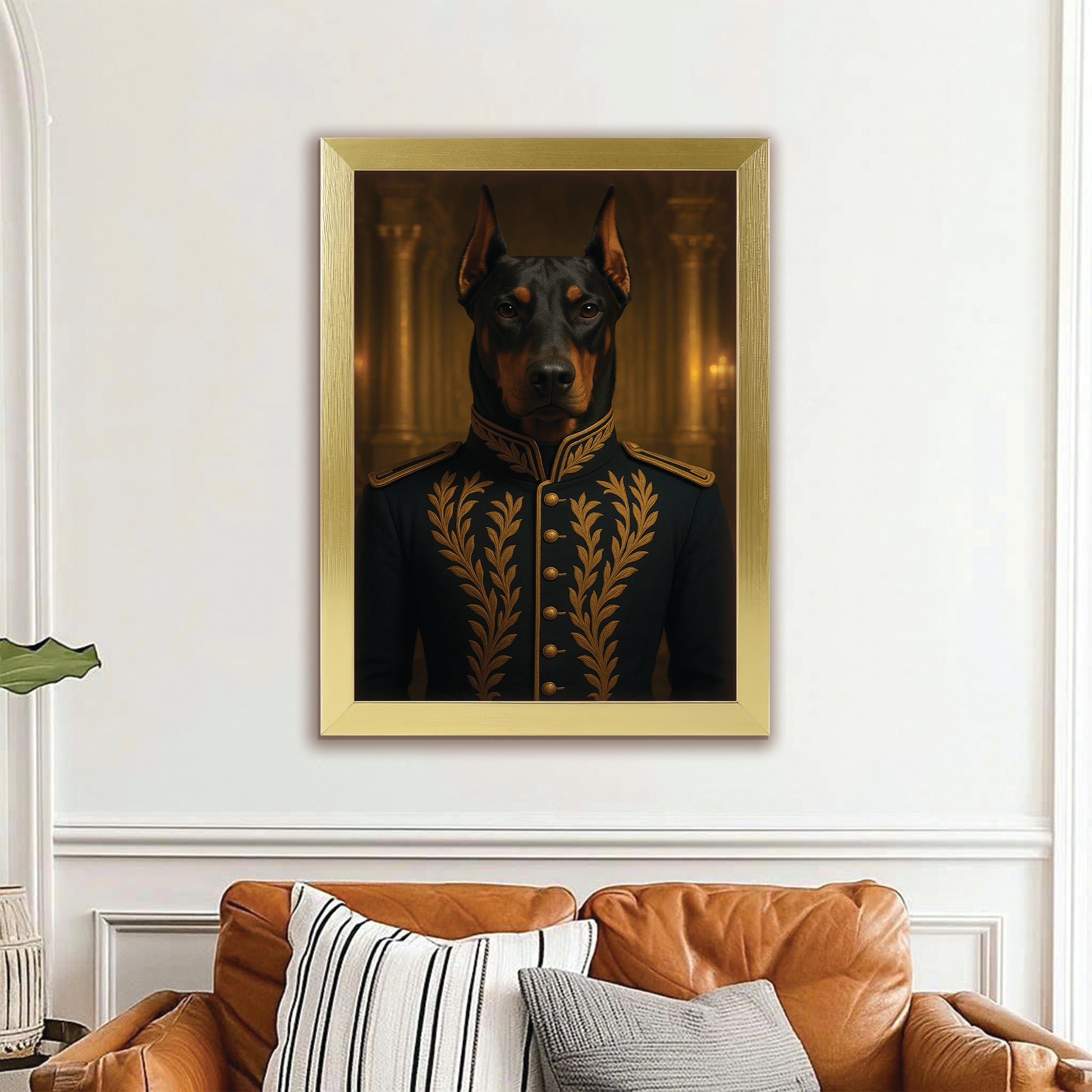Custom Photo Dog Royal Style 10 Canvas Framed Wall Art Gift For Dog Lovers