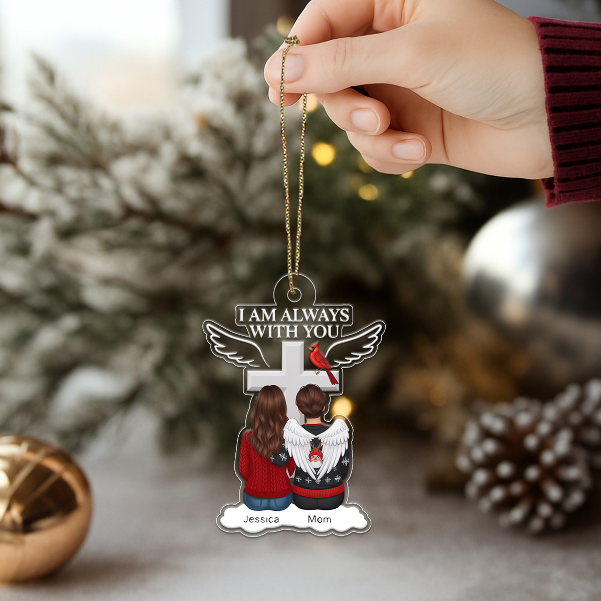 Always With You Family Memorial Keepsake Acrylic Ornament Christmas Gift