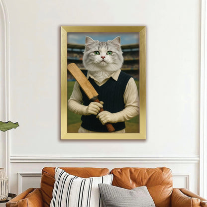 Custom Photo Cricket Cat Canvas Framed Wall Art Gift For Cat Lovers