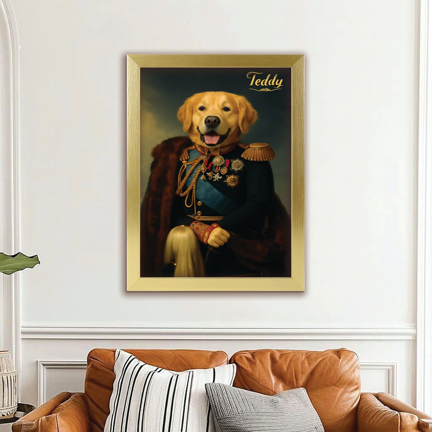 Custom Photo Imperial Minister Dog Canvas Framed Wall Art Gift For Dog Lovers