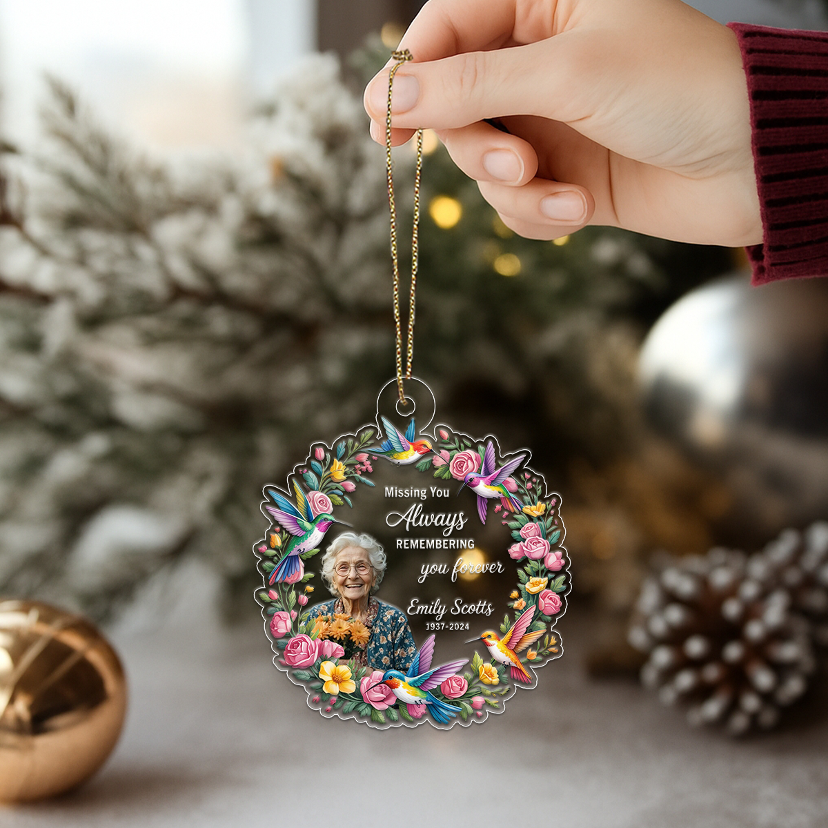 Personalized Memorial Acrylic Ornament Christmas Gift