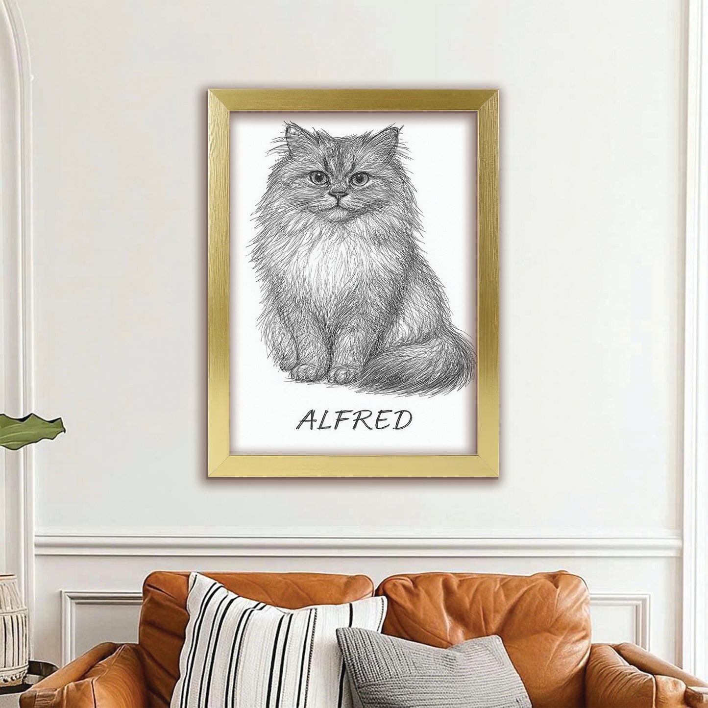 Custom Photo Cat Pencil Art