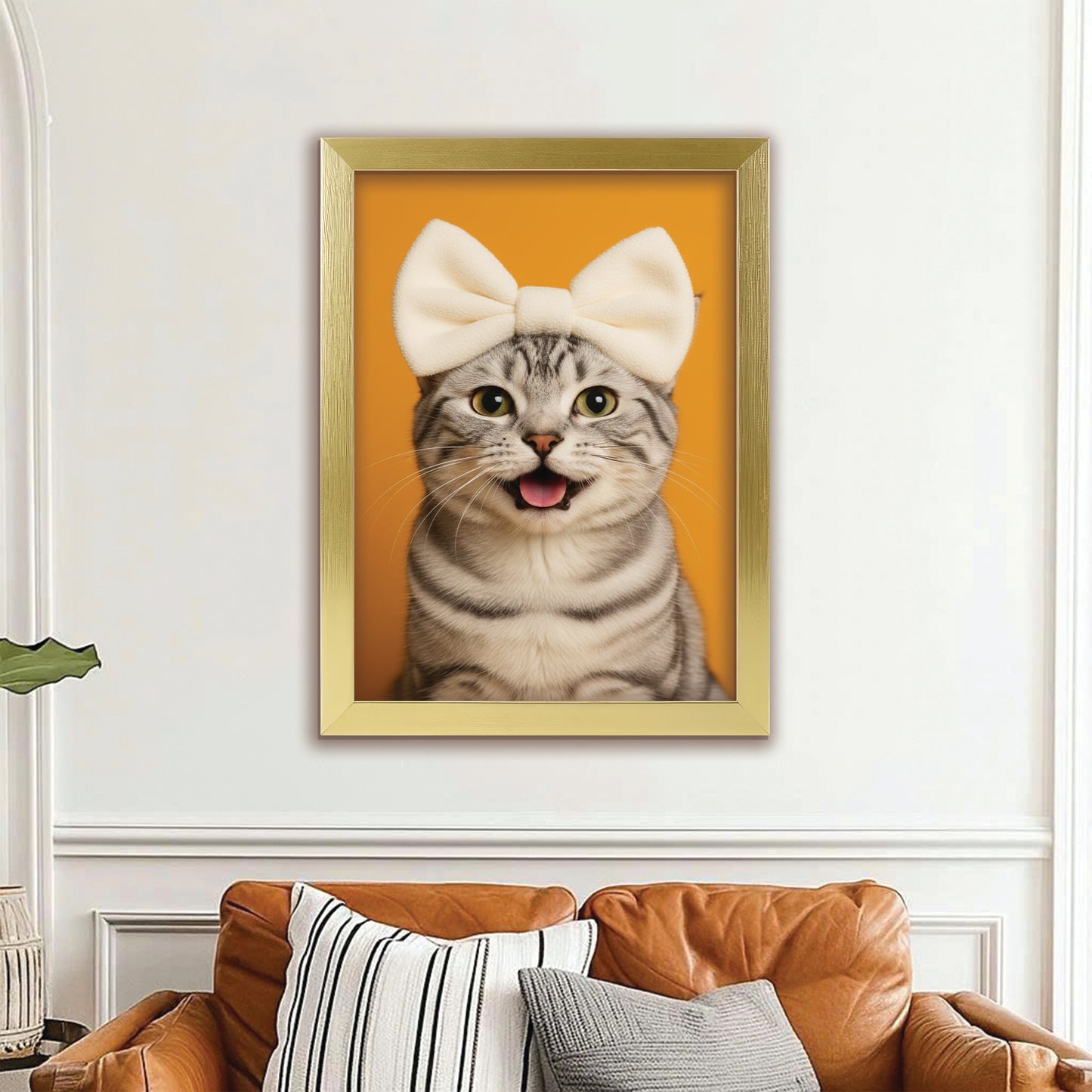 Custom Photo Cat Bathroom Style 37 Canvas Framed Wall Art Gift For Cat Lovers
