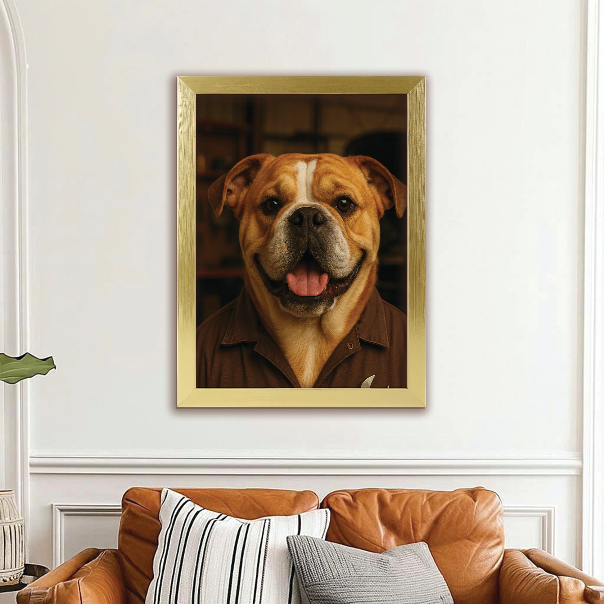 Custom Photo Mechanic Dog Canvas Framed Wall Art Gift For Dog Lovers