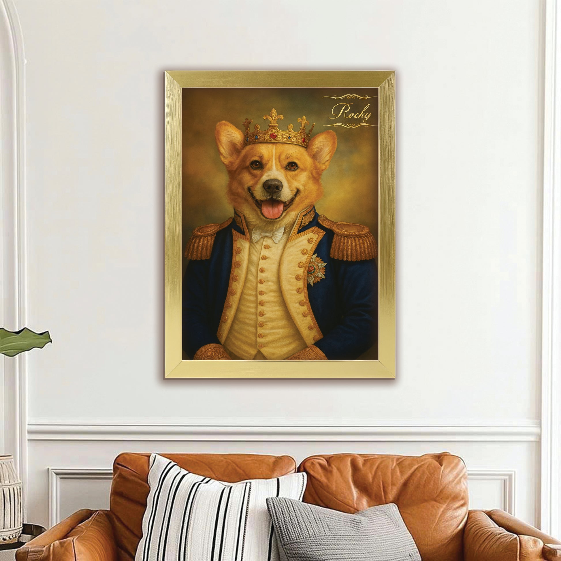 Custom Photo Great Captain Dog Canvas Framed Wall Art Gift For Dog Lovers