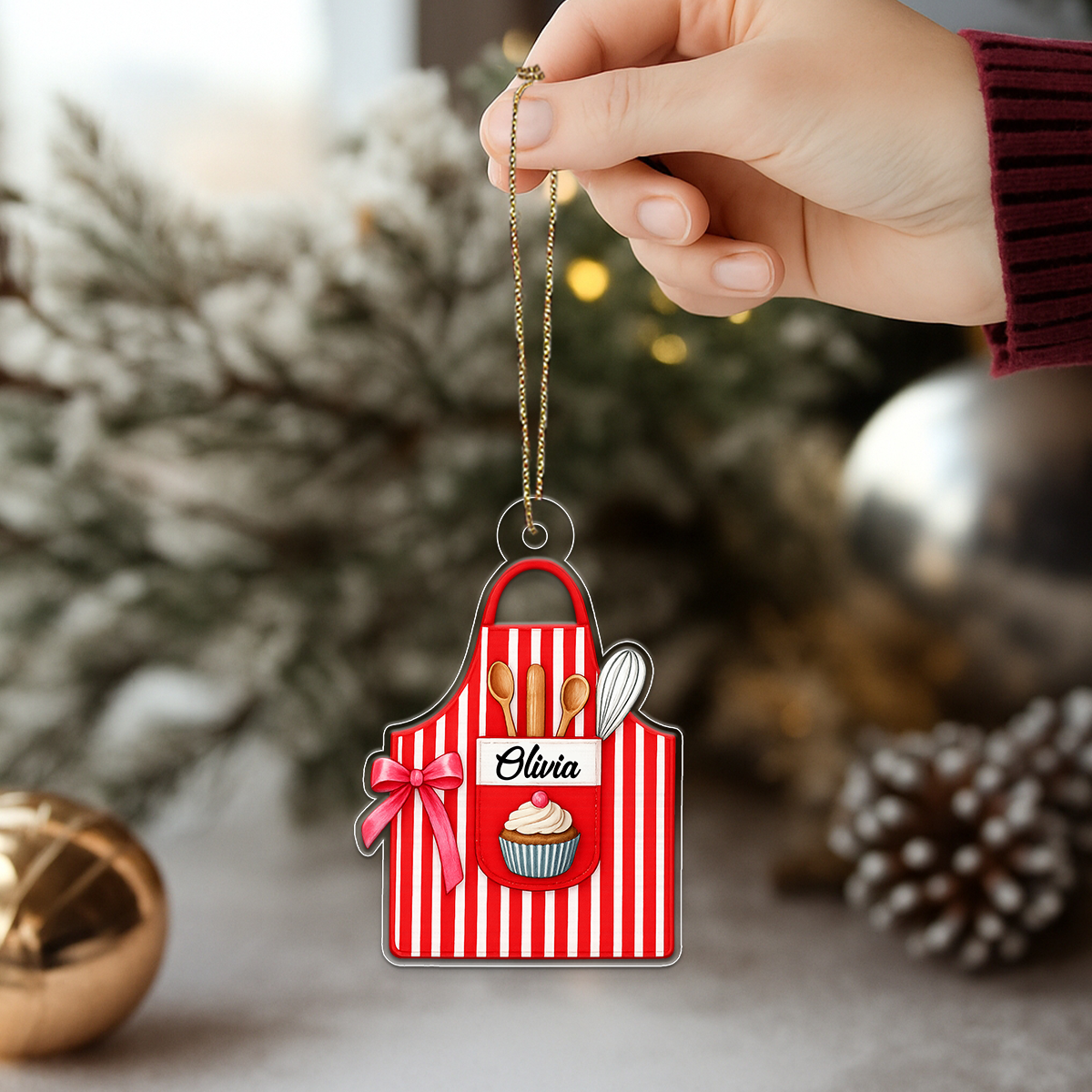 Custom Name Aprons For Bakers Acrylic Ornament Christmas Gift