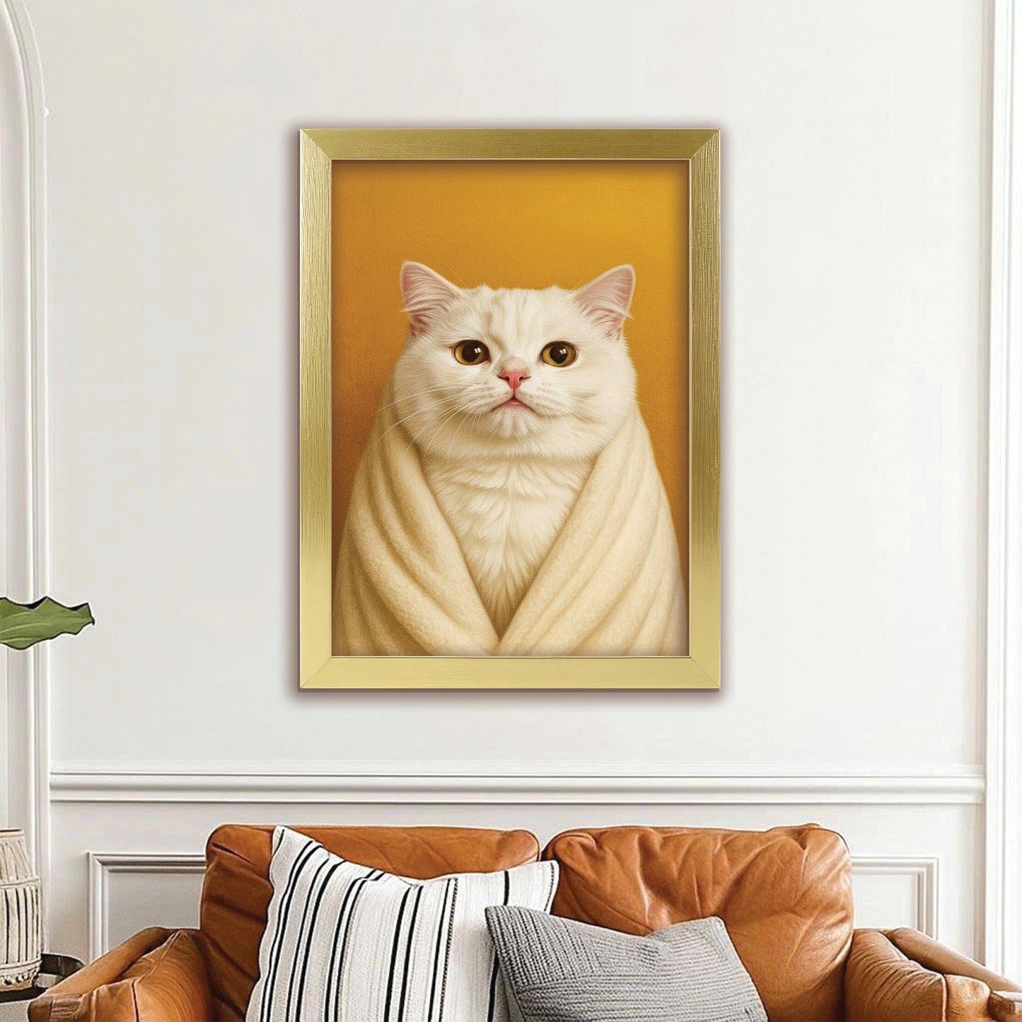 Custom Photo Cat Bathroom Style 30 Canvas Framed Wall Art Gift For Cat Lovers