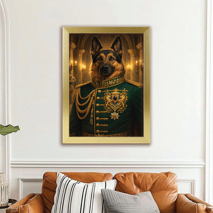 Custom Photo Dog Royal Style 11 Canvas Framed Wall Art Gift For Dog Lovers