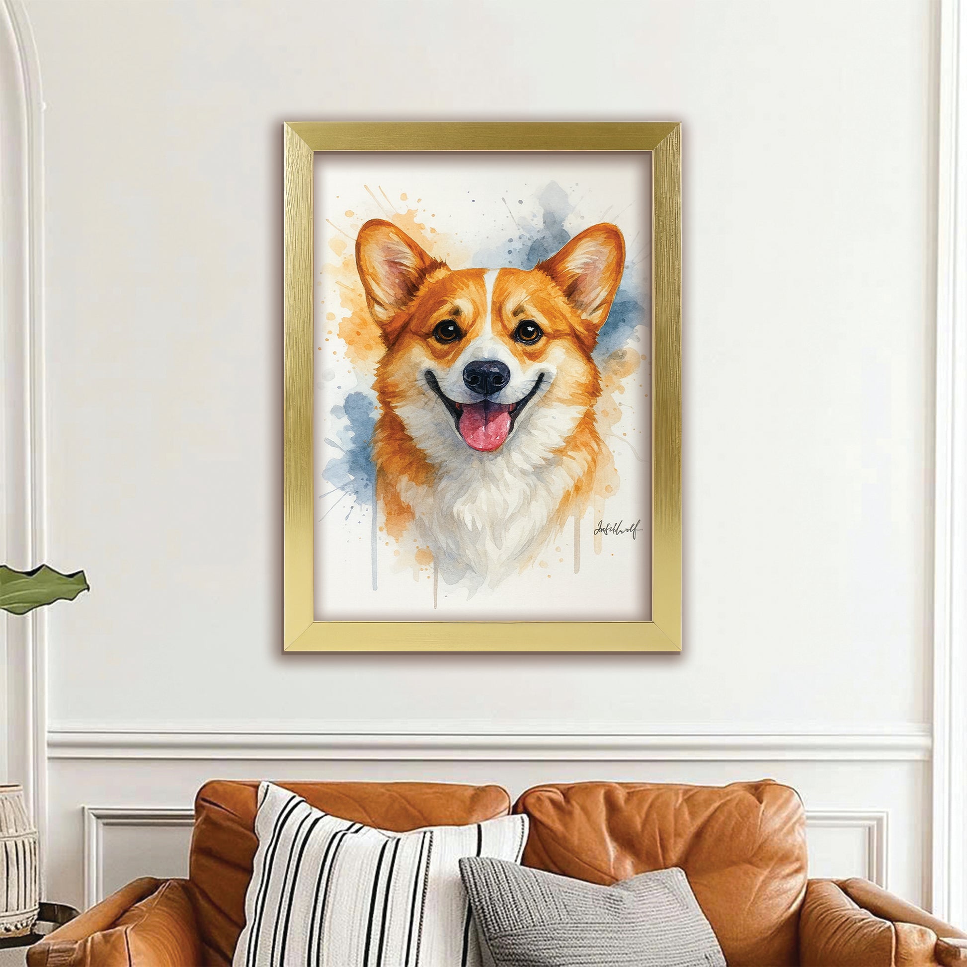 Custom Photo Dog Watercolor Artwork
