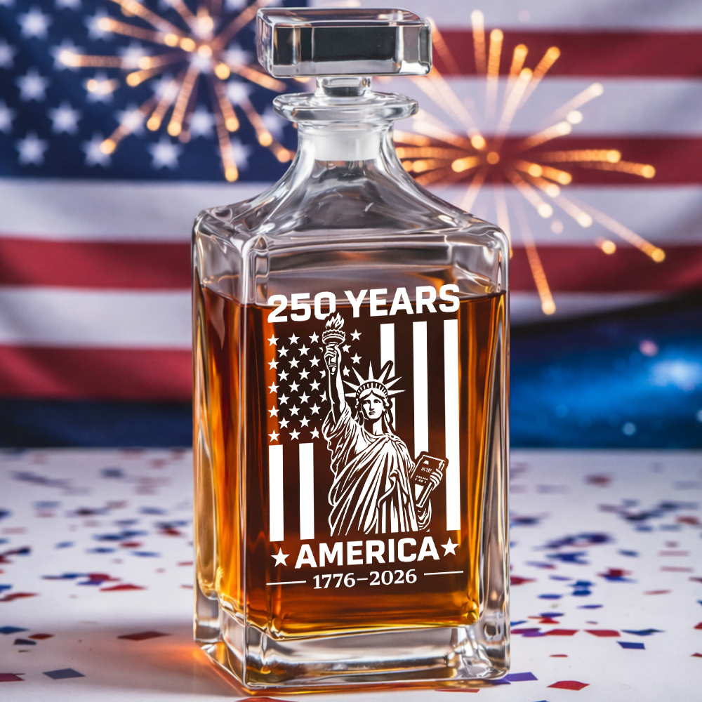 Personalized 250 Years America Whiskey Decanter Set 1776–2026 THUC99