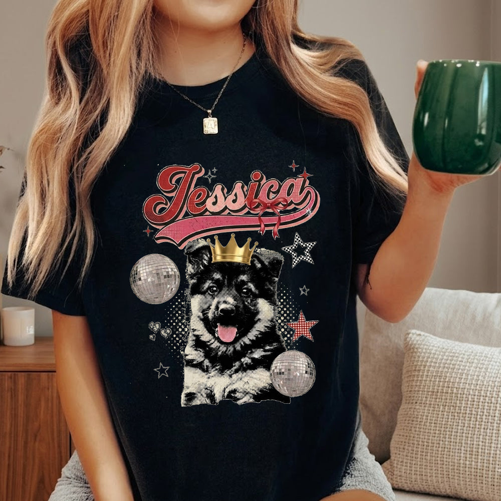 Custom Dog Photo Unisex T-Shirt, Personalized Pet Portrait Wash Shirt THUC99