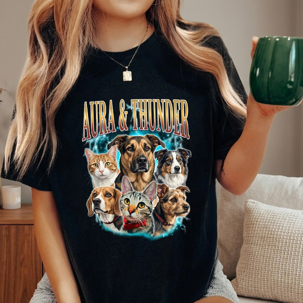 Personalized Dog Photo T-Shirt, Custom Pet Wash Shirt THUC99