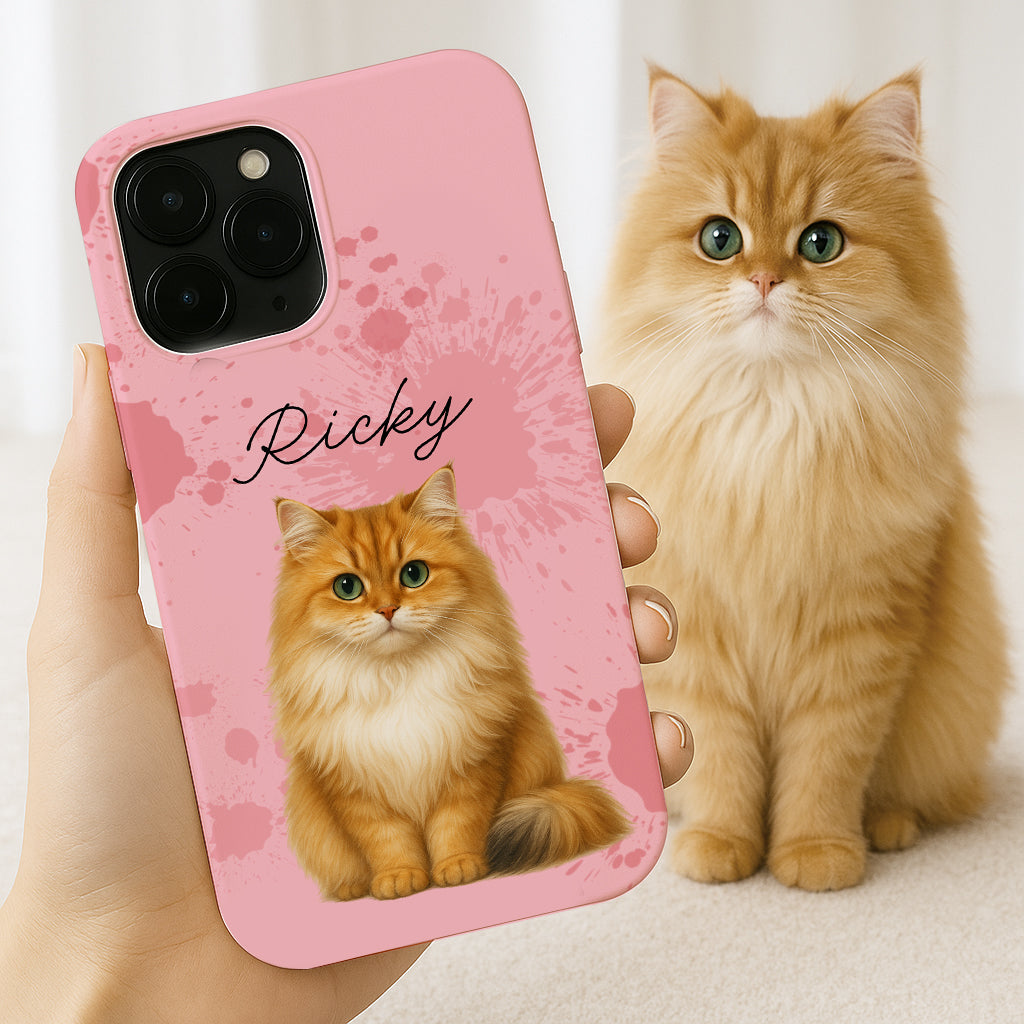 Custom Pet Cat Cartoon Phone Case – Personalized Gift for Cat Owners – Dog Lover, Cat Lover Case THUC99M15