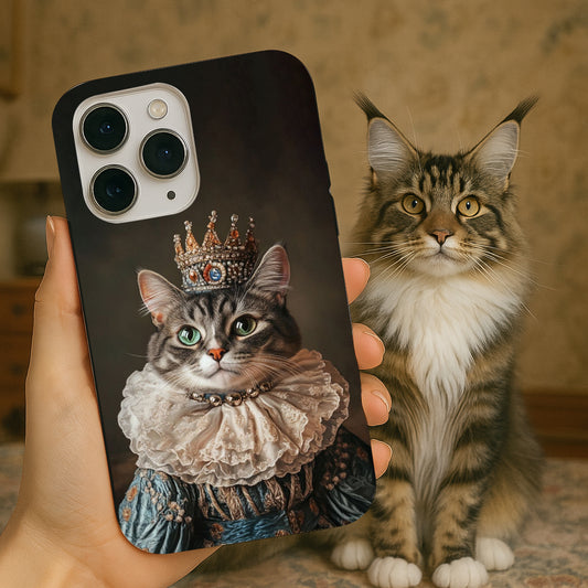 Custom Pet Cat Royal Art Memorial Case – Personalized Cat Photo Gifts – Custom Photo Pet Gift THUC99M13