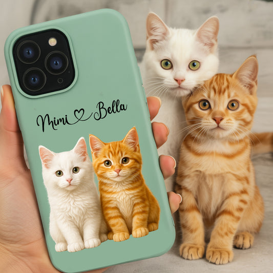 Custom Pet Cat Phone Case – Custom Cat Face on Phone – Unique Cat Lover, Dog Lover Gift THUC99M02