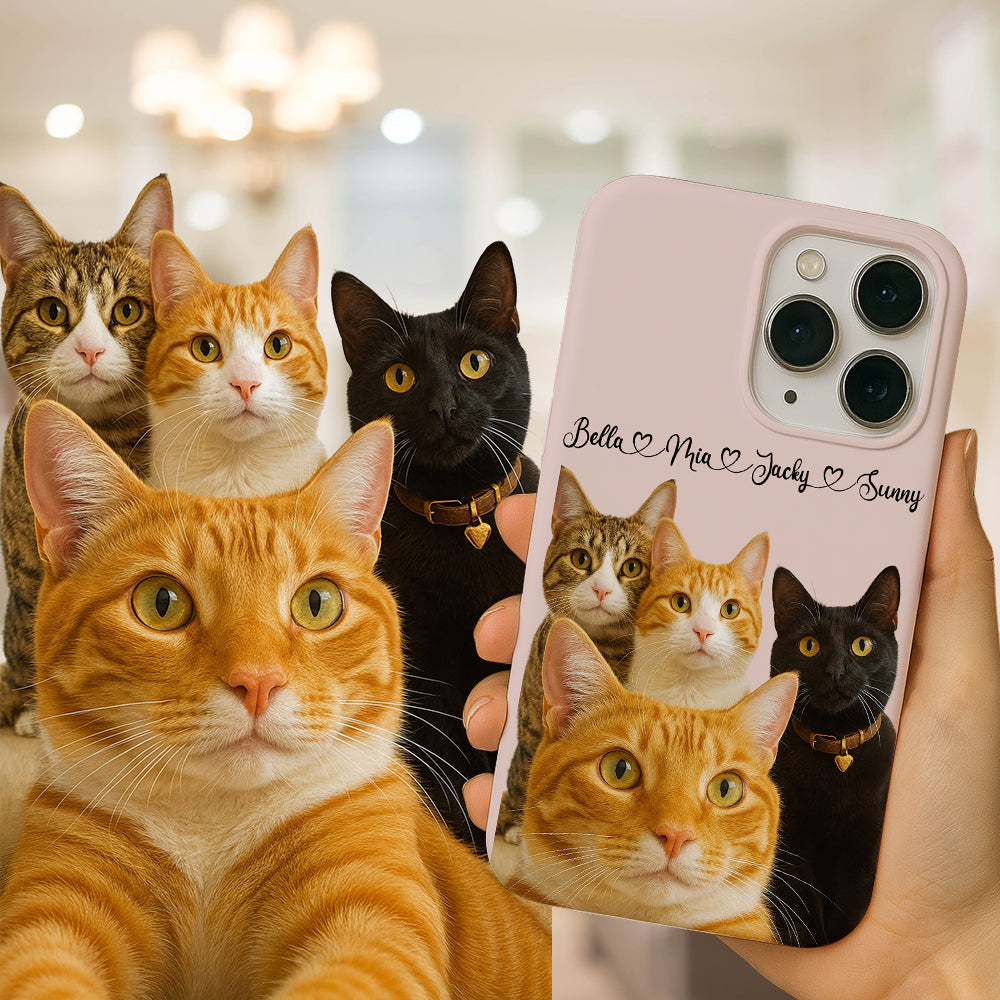 Custom Pet Cat Art Phone Case – Personalized Gift for Cat Owners – Dog Lover, Cat Lover Case THUC99M14